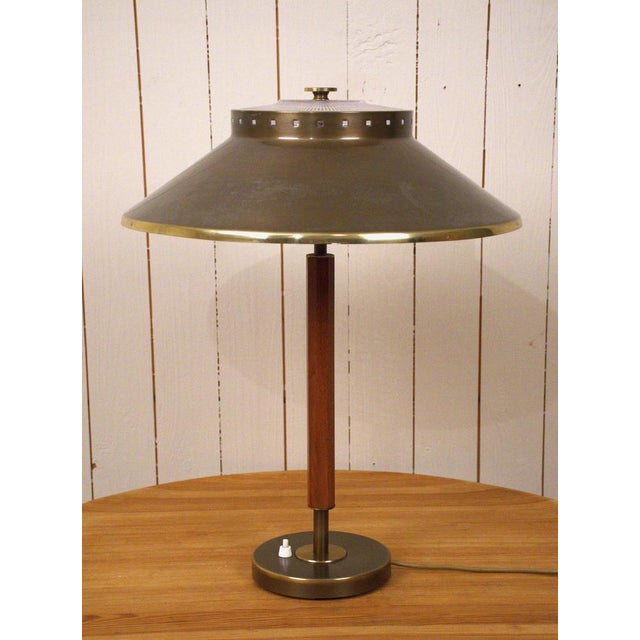 Swedish Brass and Teak Table Lamp by Boréns, 1940s For Sale - Image 15 of 15