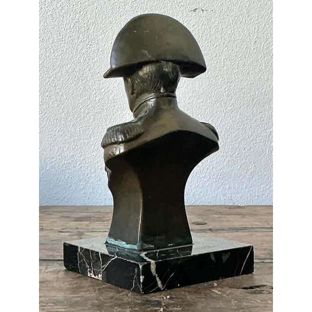 Neoclassical Vintage Patinated Bronze Bust of Napoleon For Sale - Image 3 of 12