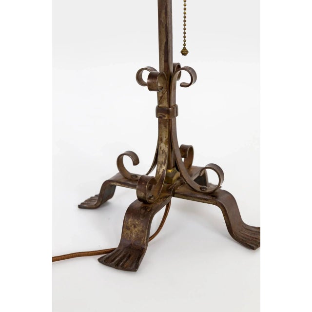 Early 20th Century Early 20th Century Wrought Iron Table Lamp For Sale - Image 5 of 10