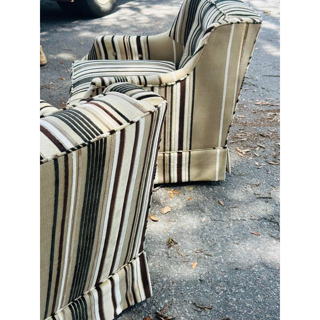 Vintage Pair of Club Chairs, Reupholstered For Sale - Image 4 of 8
