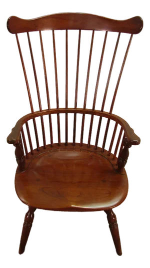 Duckloe Solid Cherry Fan Back Windsor Arm Chair