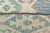 1990s Rustic Beige/Teal Handmade Kilim Upholstered Ottoman For Sale - Image 5 of 8