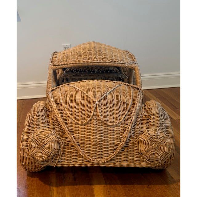Children's Wicker Vw Bug- Decor Item For Sale - Image 3 of 7
