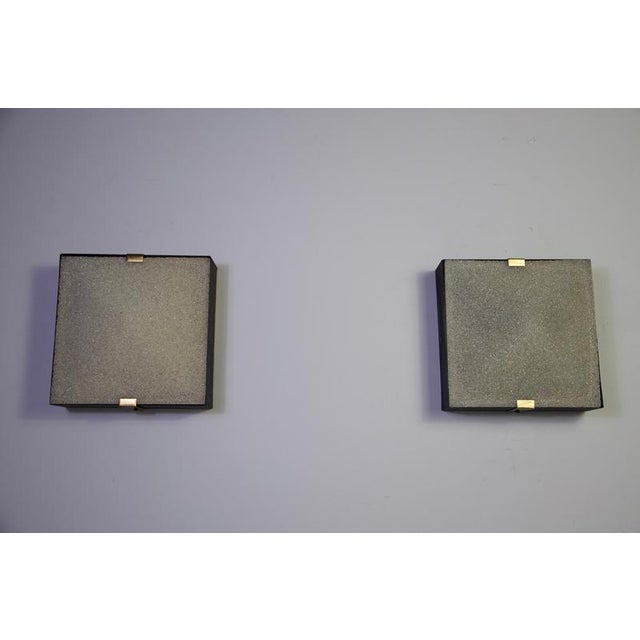 Mid-Century Square Flush Mounts, Italy, 1960s, Set of 2 For Sale - Image 3 of 15