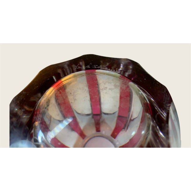1960s Val St Laurent Jemeppe Cranberry Striped Art Deco Vase For Sale In Philadelphia - Image 6 of 6