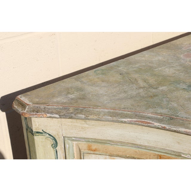 Vintage Hand-Painted Faux Marble Sideboard Buffet Cabinet | Italian Provincial Style | C. 1940s For Sale - Image 9 of 18