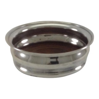 1988 Vintage Sterling Wine Coaster/Bottle Stand, Plain With Curved Sides For Sale