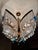 1960s Mid-Century Modern Crystal Chandelier With Aqua Blue Drops - Solid Brass Leaf Design Lighting - Rewired & Working⁠ For Sale - Image 6 of 18