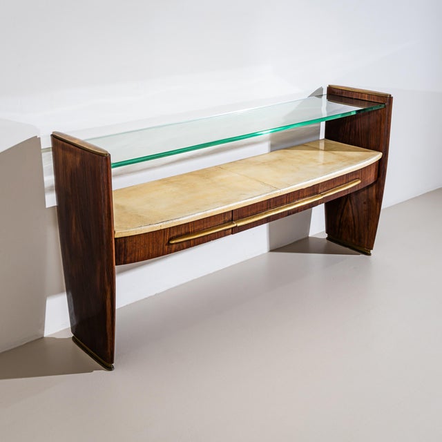 Wall Console With Parchment, Italy, 1960s For Sale - Image 4 of 7