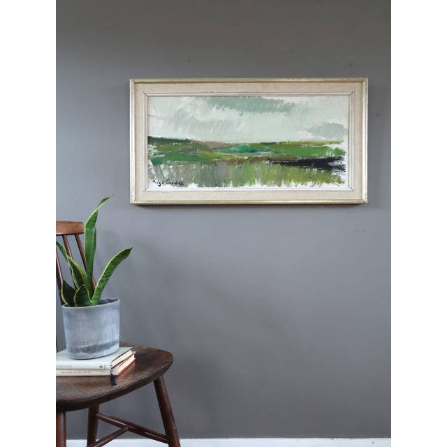 Mid-Century Modern Mid-Century Modern 'Earth and Air' Vintage Swedish Original Abstract Landscape Oil Painting, Framed For Sale - Image 3 of 11