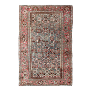 Antique Persian Bidjar Rug With Soft Rose and Blue Allover 4'5 X 7'2