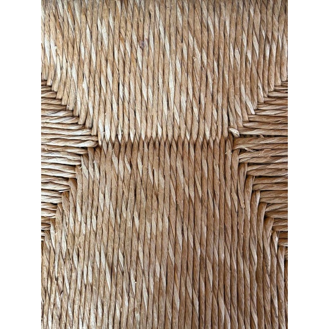 Vintage 1970s Italian Hank Loewenstein "Padova" Beechwood & Rush Stacking Dining Chairs - Set of 4 For Sale - Image 4 of 14