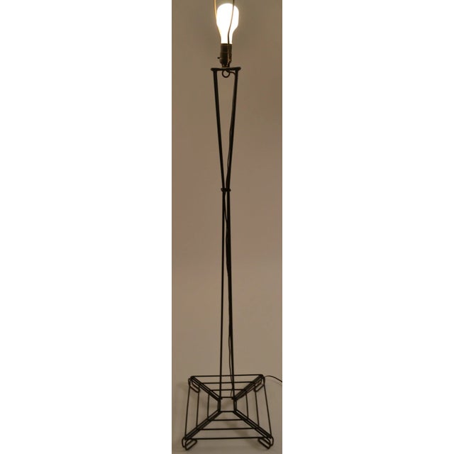 Black Architectural Iron Rod Floor Lamp For Sale - Image 8 of 11