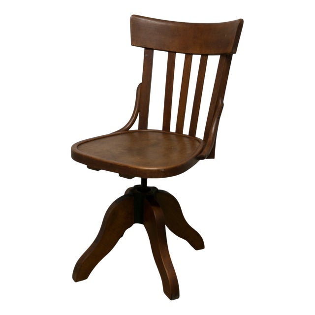Rotating Screw Typist Office Chair from Baumann, 1930 For Sale