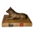 Vintage Sculpture ~ Bronze Wolf Lying on Top of a Book For Sale