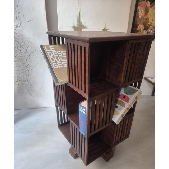 Wood Vintage Carousel Bookcase, 1960s For Sale - Image 7 of 8