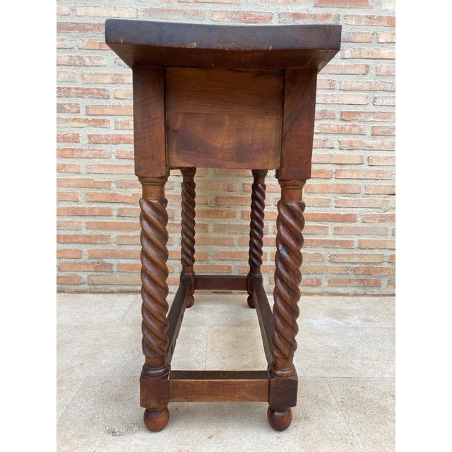 20th Century Catalan Spanish Carved Wood Console Table For Sale - Image 10 of 11