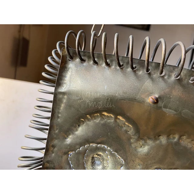 Gold Vintage Brutalist Brass Wall Plaque with Nose and Earrings, 1970s For Sale - Image 8 of 9