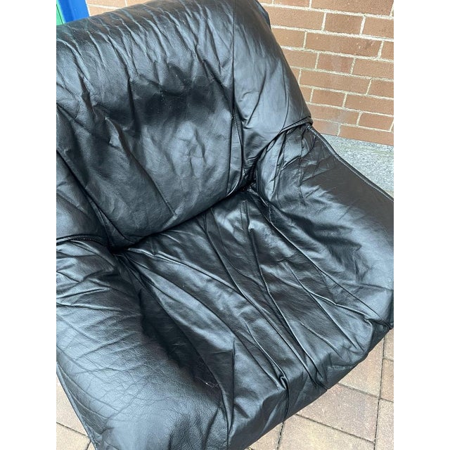 Set of Armchairs in Black Leather, Italy, 1980s For Sale - Image 15 of 18