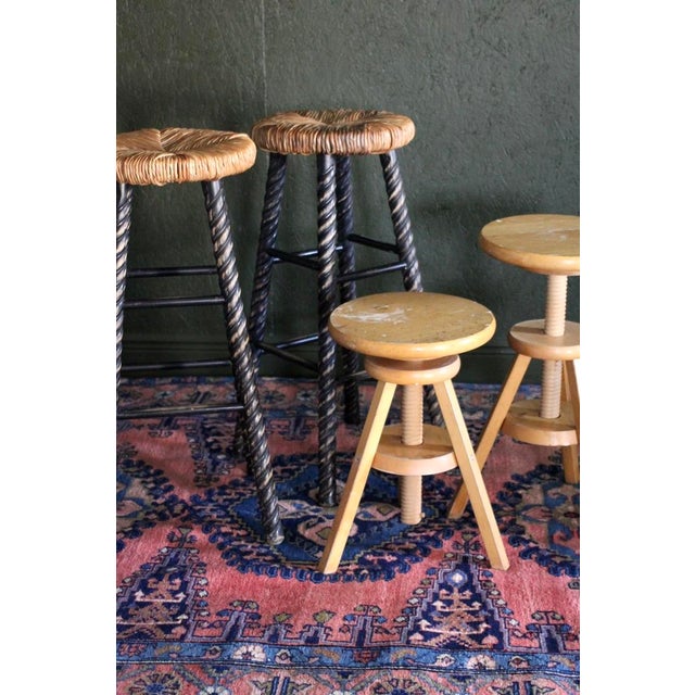 Wood Barley Twist Black Painted Wooden Stools From the 1990s For Sale - Image 7 of 11
