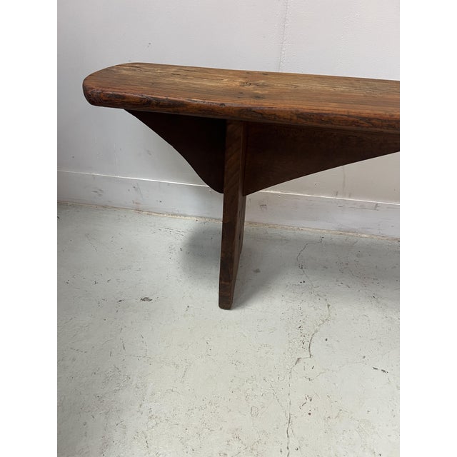 Farmhouse Table Bench in Elm For Sale - Image 11 of 12