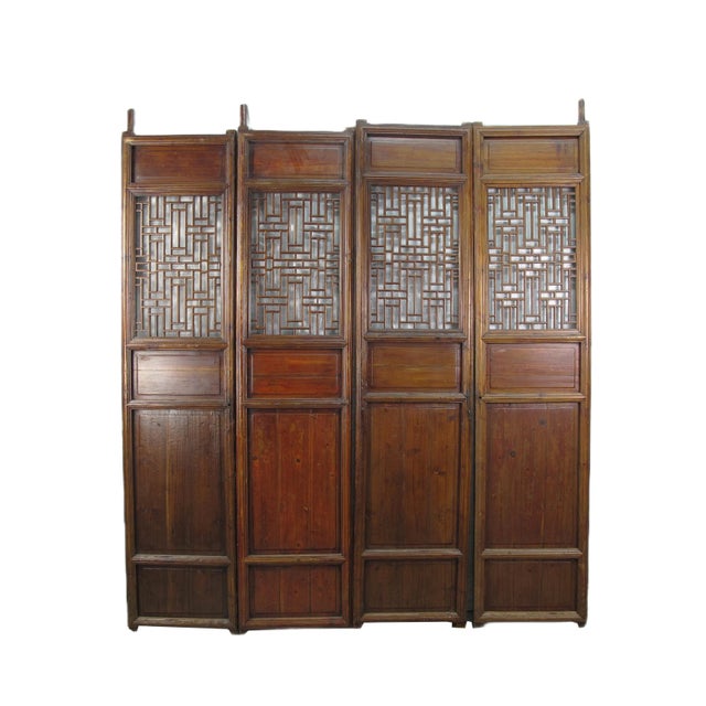Double Happiness Lattice Screen Door Panel - Set of 4 For Sale - Image 9 of 9