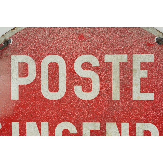 Mid 20th Century Vintage French Steel Fire Station Directional Location Sign For Sale - Image 5 of 7