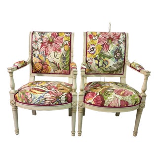 French Vintage Directoire Style Armchairs For Sale
