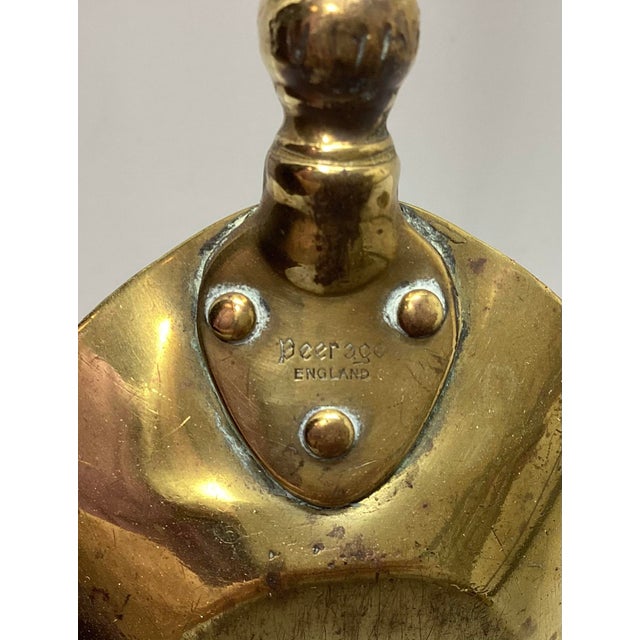 Wonderful small size Peerage brass tool set. The Stand is 22" H on a square base of 4..75 x 4.25" deep. Person Paige...