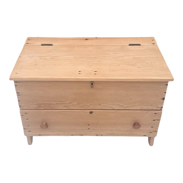 Antique Scrubbed Pine Chest For Sale