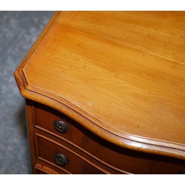 Georgian Style Yew Wood Nightstands, Set of 2 For Sale - Image 6 of 13