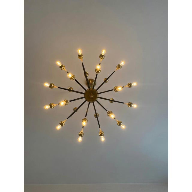 Mid-Century Sputnik Chandelier by Oscar Torlasco for Lumi, 1950s For Sale - Image 12 of 14