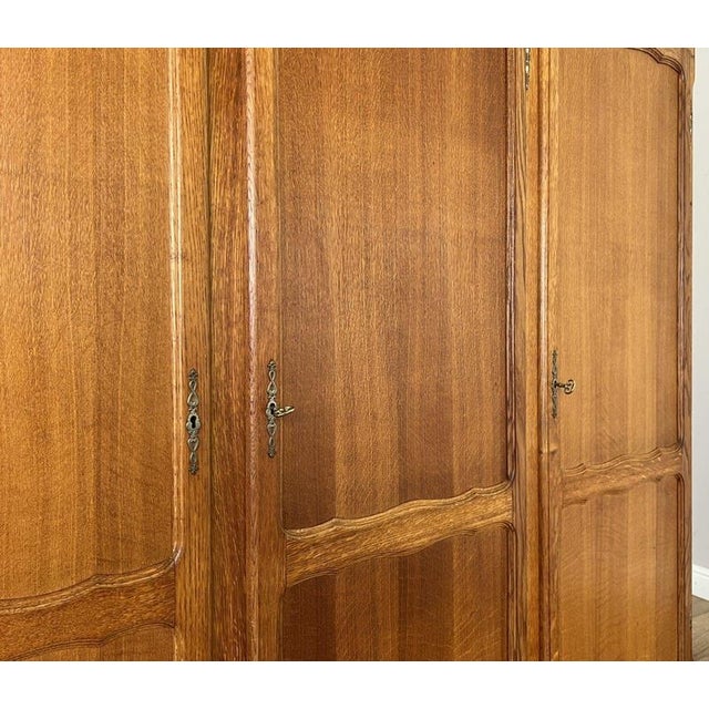 Brown Vintage French Wardrobe in Oak For Sale - Image 8 of 12