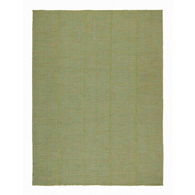 Green 2010s Rug & Kilim’s Contemporary Kilim Rug in Green With Teal and Pink Accents For Sale - Image 8 of 8