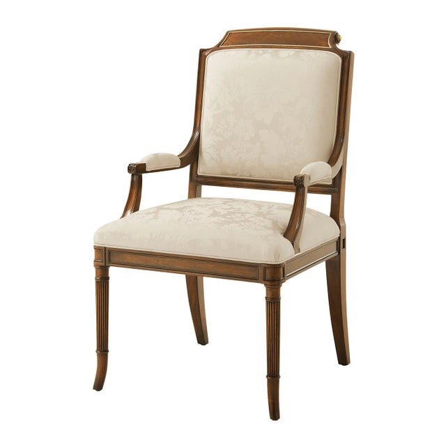 English Regency Style Dining Arm Chairs- Set of 2 For Sale - Image 4 of 5