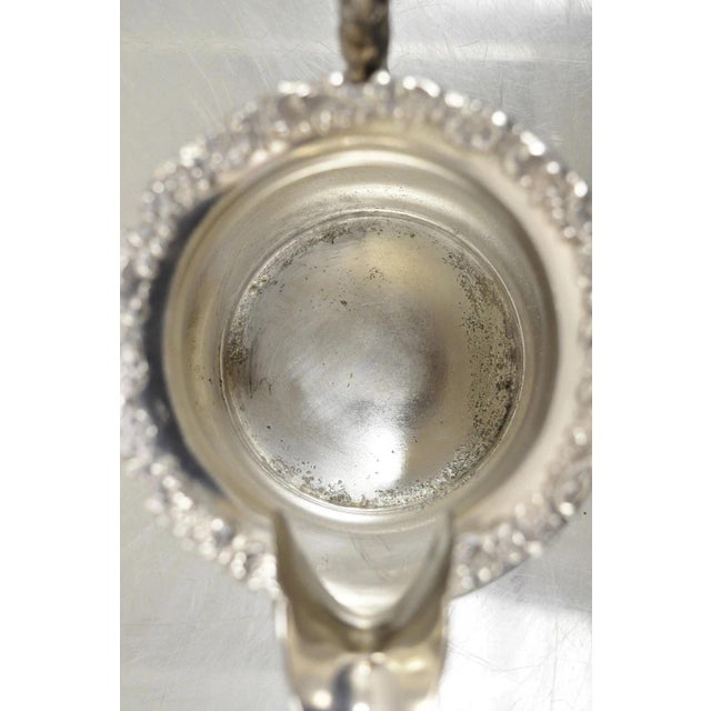 Metal Antique Van Bergh Silver Plated Victorian Tea Serving Set W/ Monogram - 3 Pc Set For Sale - Image 7 of 12