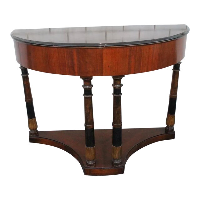 Early 20th Century Art Deco Walnut Console Table Signed by the Shaw Furniture, Co. Mass. For Sale