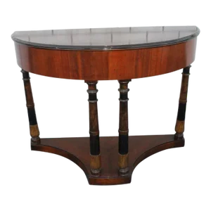 Early 20th Century Art Deco Walnut Console Table Signed by the Shaw Furniture, Co. Mass.