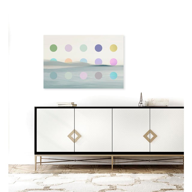 This abstract seascape art is accented with pastel colourful dots in pastel colour to create a unique ocean art piece....