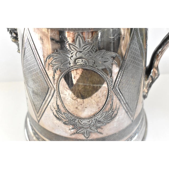 Antique C.1860-1870 Reed & Barton Stimpson Silver Plate Water Pitcher For Sale - Image 11 of 13
