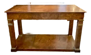 Vintage Baker Empire Style Burl-Wood Console