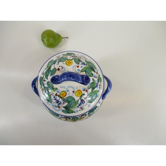 Vintage Ceramic Italian Hand-Painted Biscotti Jar For Sale - Image 9 of 11