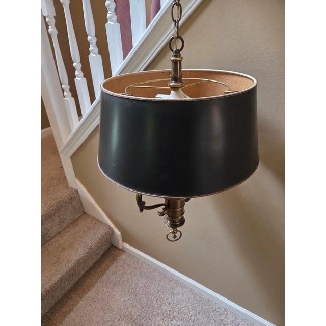 Antique Brass Pendant Chandelier For Sale In Indianapolis - Image 6 of 11