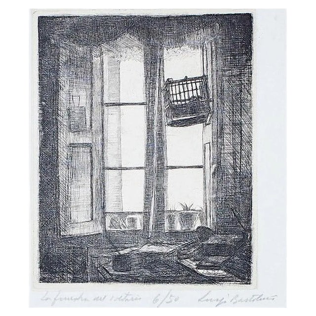 La Finestra del Solitario - Etching by Luigi Bartolini - 1940 1940 For Sale