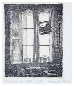 La Finestra del Solitario - Etching by Luigi Bartolini - 1940 1940