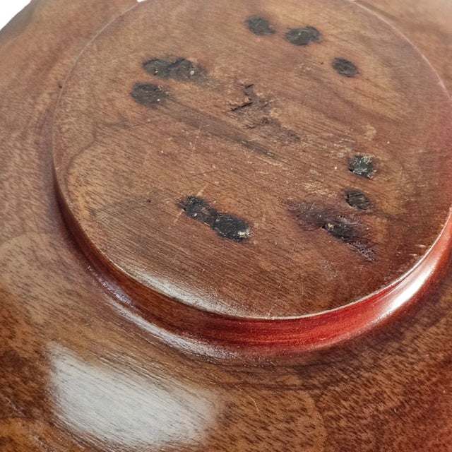 Hand Turned Teak Wood Salad Serving Bowl Set of 6 For Sale - Image 11 of 11