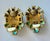 Iradj Moini Earrings Turquoise Buddha Enlightment Onyx Citrine Gemstones Clip On, Pair For Sale - Image 4 of 4