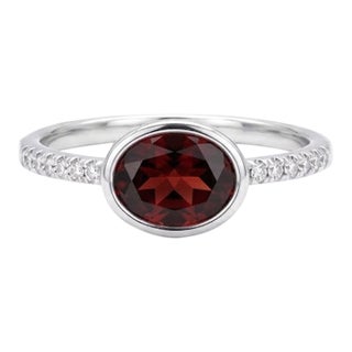 Garnet Cubic Zirconia Ring in 925 Sterling Silver, Wedding Engagement Dainty Minimal Ring Us 7 For Sale