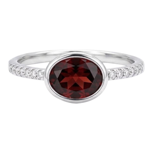 Garnet Cubic Zirconia Ring in 925 Sterling Silver, Wedding Engagement Dainty Minimal Ring Us 7