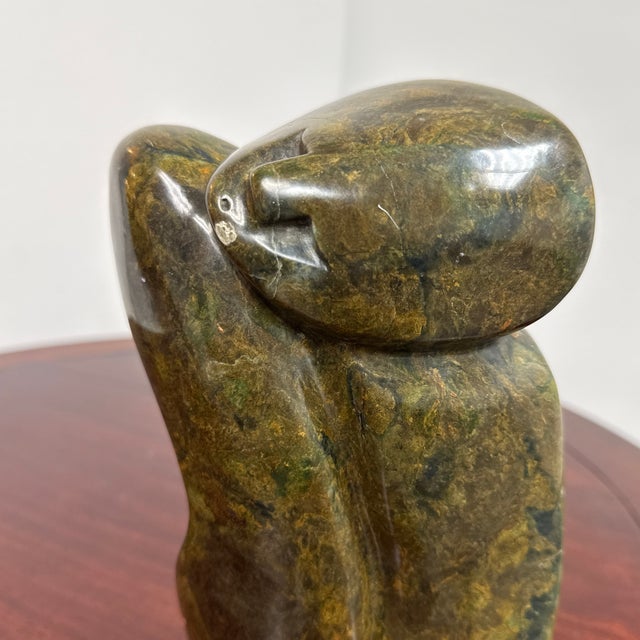 African Hand-Carved Polished Stone Abstract Figure Sculpture For Sale - Image 12 of 12
